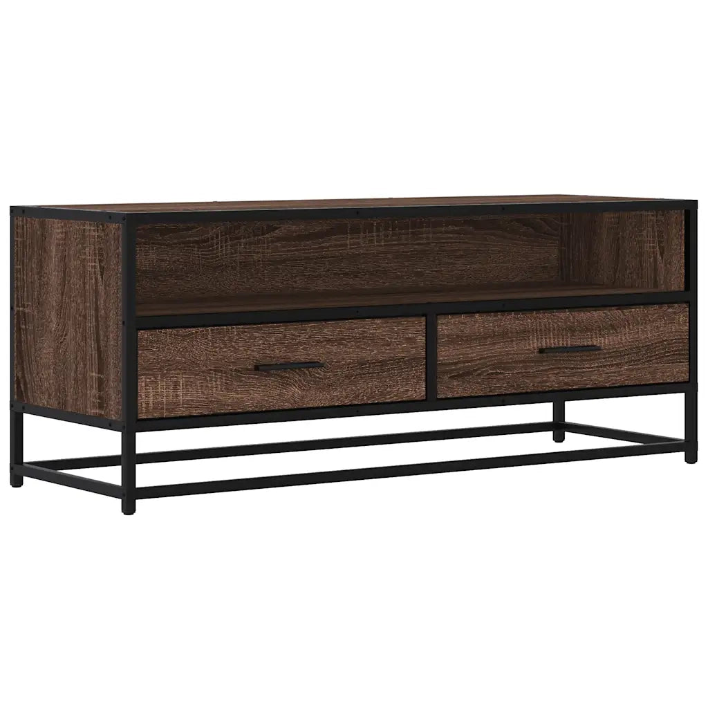 Mobile TV-Credenza per TV-Console TV Rovere Marrone 100x34,5x40 cm Multistrato e Metallo