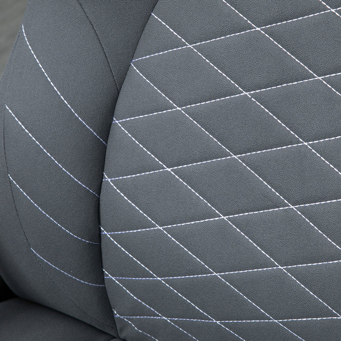 Sedia da Ufficio Direzionale 65,5x69,5x112-122 cm in Poliestere Grigio Scuro