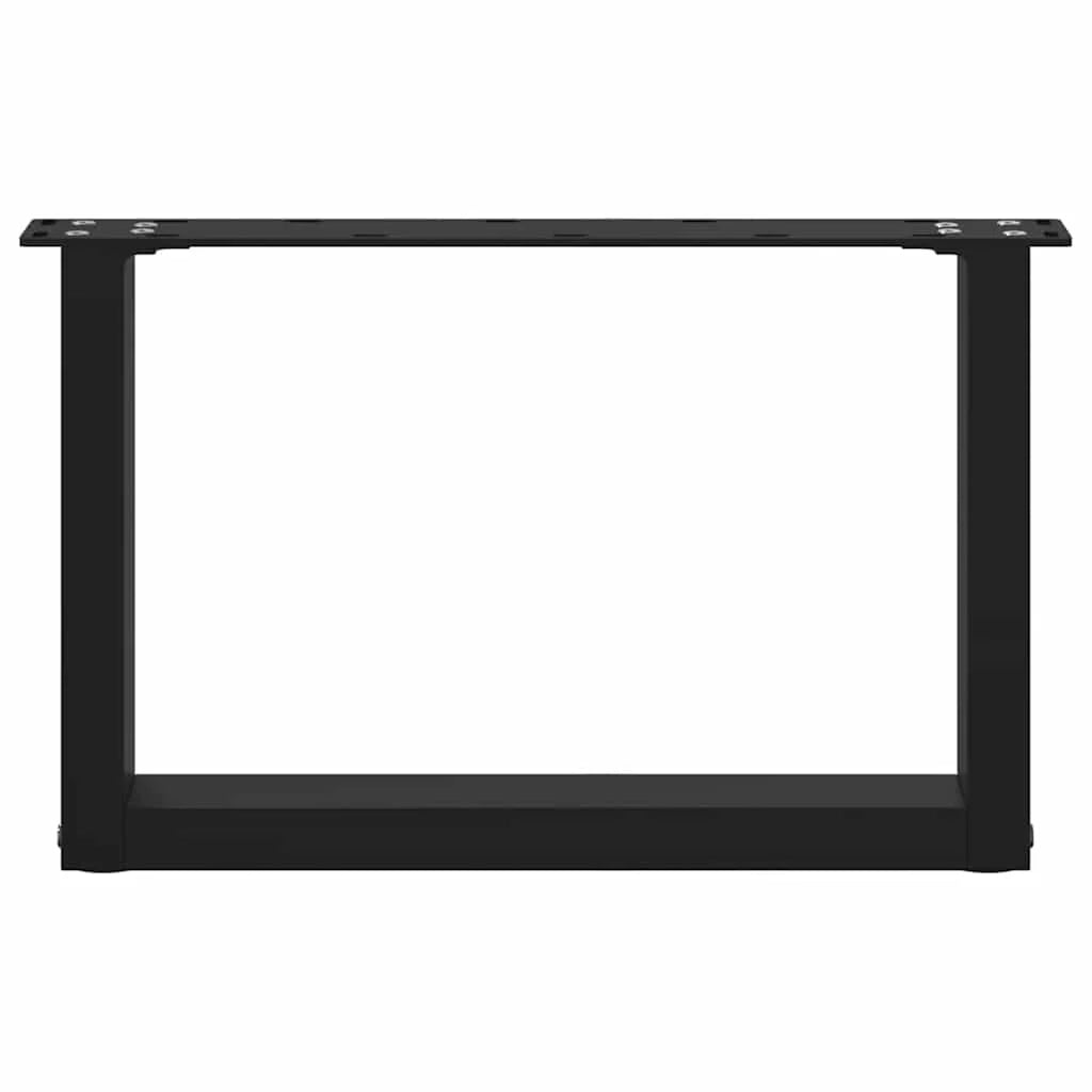 Set di 2 gambe regolabili per tavolino da caffè a forma di U 50 x 30 cm uso moderno acciaio nero 02_0057376