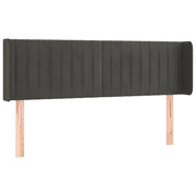 Testiera | Testata ad Orecchio Grigio Scuro 147x16x78/88 cm in Velluto
