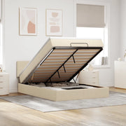 Pouf Letto con Materasso e LED Crema 140x190 cm 3312227