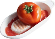 Stampa alimentare destro con pestello di gomma in ceramica, stampa a mano di frutta e verdura, pestello di gomma in ceramica con setole di gomma.