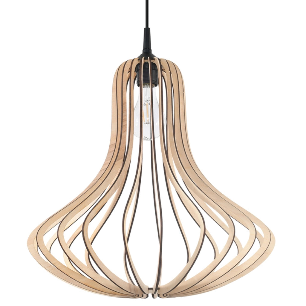 Lampada da terra in legno Elza Peach Puff in stile scandinavo 41x110 cm in legno naturale
