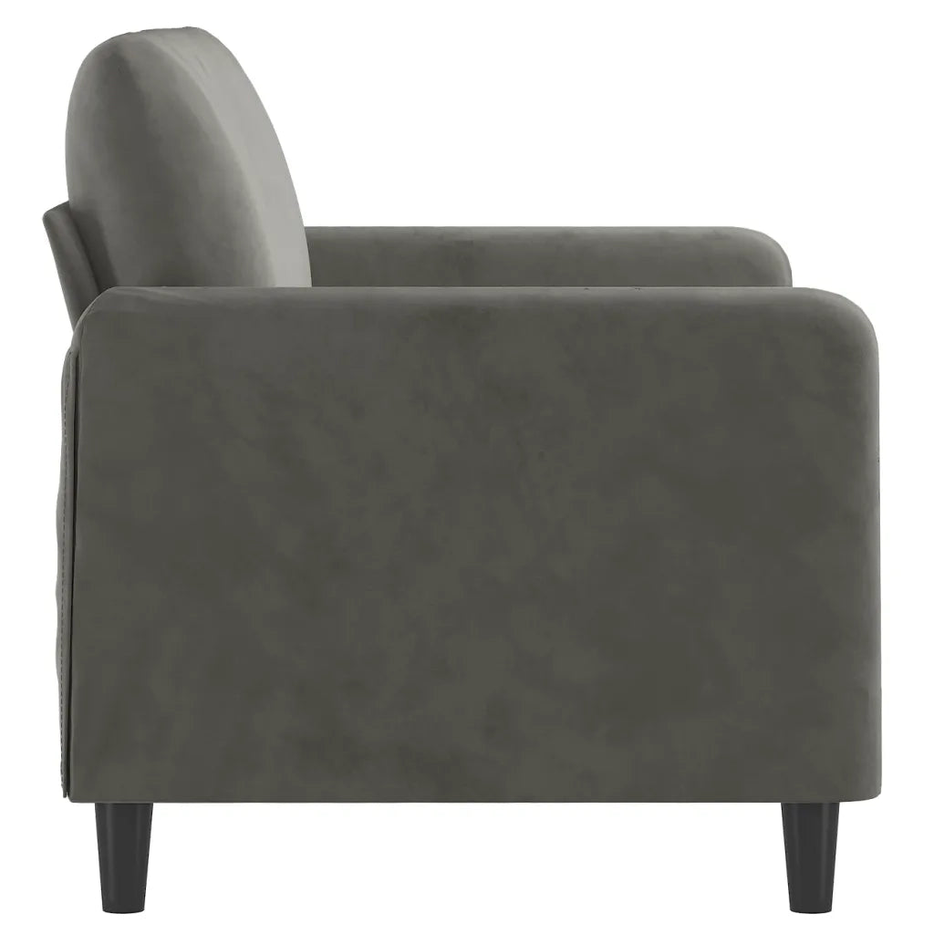 Divano a 2 Posti grigio scuro 120 cm in Velluto 349034
