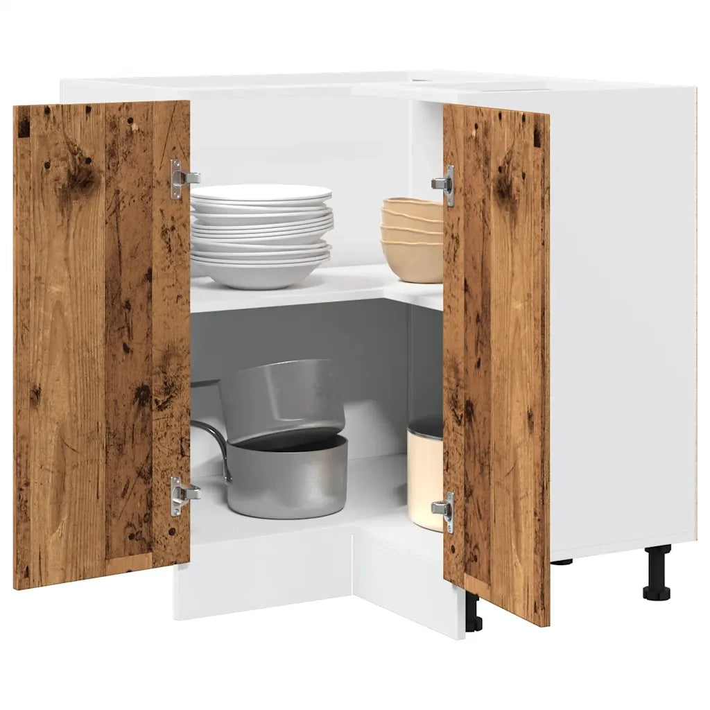 vidaXL Armadietto Cucina “Lyon” Legno Antico 75,5x75,5x81,5 cm