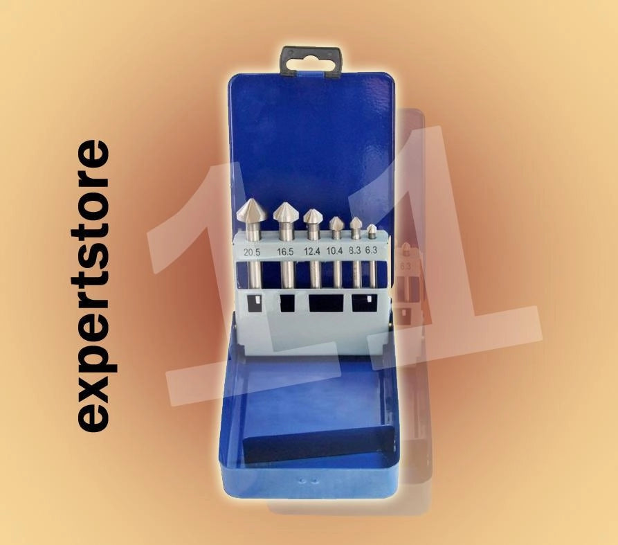 SET FRESE/SEGA/PUNTE PER TRAPANO A SVASARE SVASATORI 3 TAGLIENTI 6 PEZZI H.S.S.