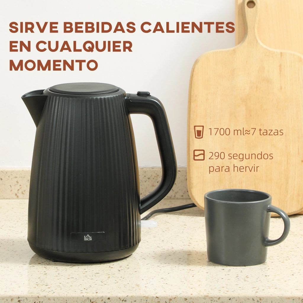 Bollitore Elettrico 1,7L 2200W ¨C Zephmum ¨C Nero con Filtro Anticalcare e Base Girevole 360¡ã