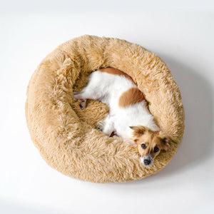 Cuccia per Cani e Gatti Ø50 cm in Poliestere Vaniglia