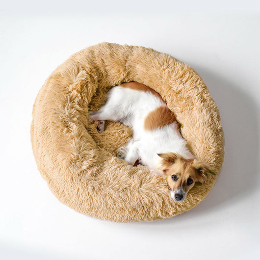 Cuccia per Cani e Gatti Ø60 cm in Poliestere Vaniglia