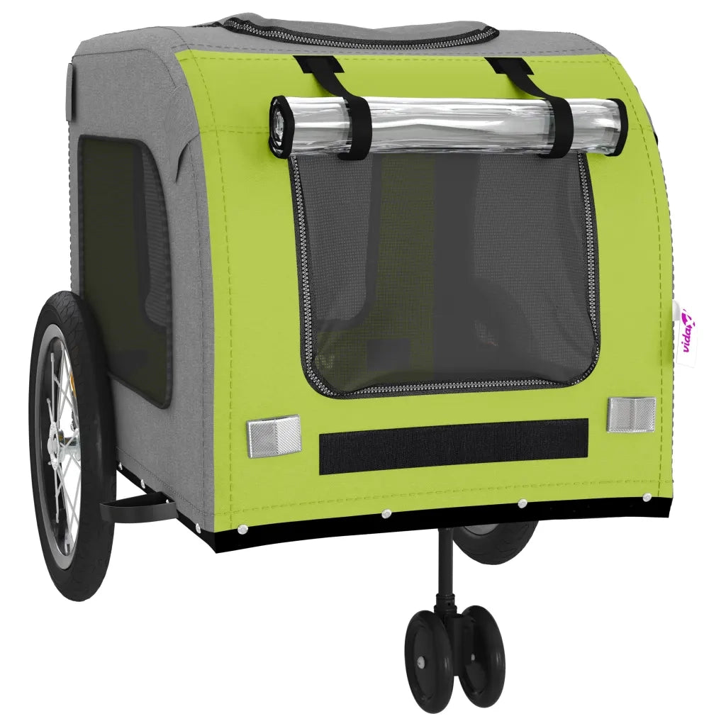 Rimorchio da Bici per Animali Verde e Grigio Oxford e Ferro CFW1760091