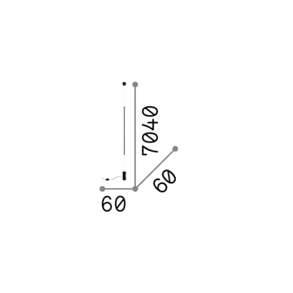 Applique Moderna Filo Metallo Nero Led 15W 3000K Luce Calda