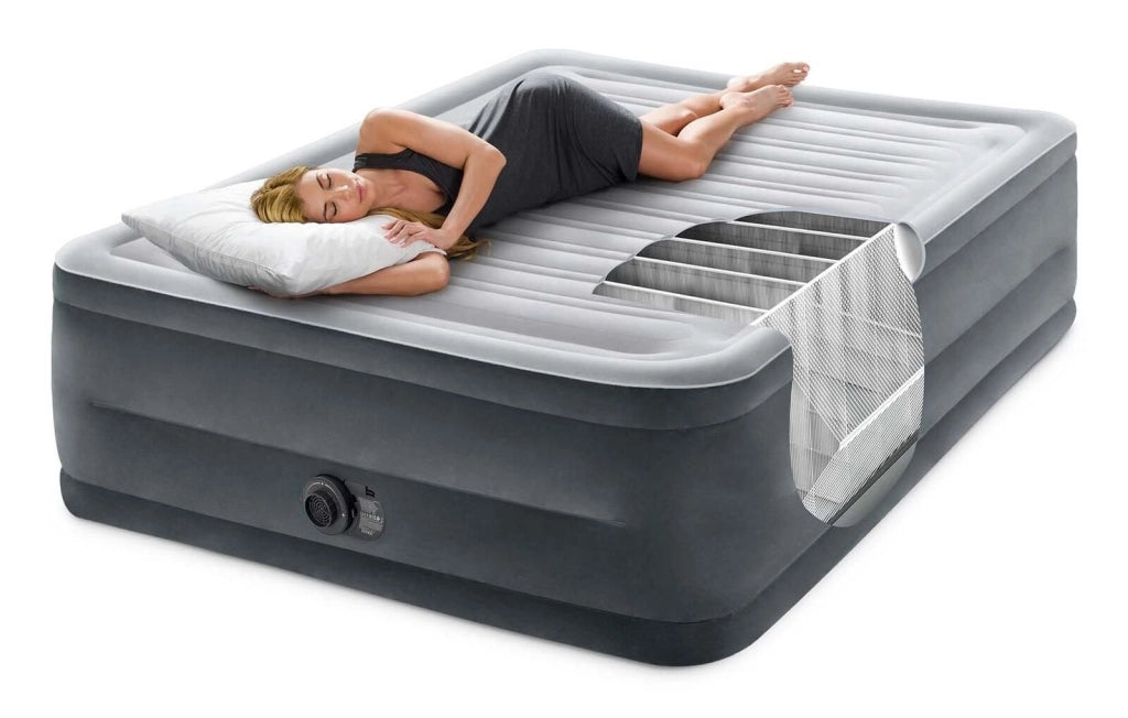 Intex 64418ND Materasso Dura-Beam Comfort Plush Matrimoniale 152x203x56 Grigio