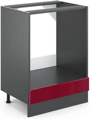Mobile per forno da incasso R-Line, Rosso lucido, 60 cm senza piano di lavoro, per la libera combinazione all'interno di sistemi cucina modulari