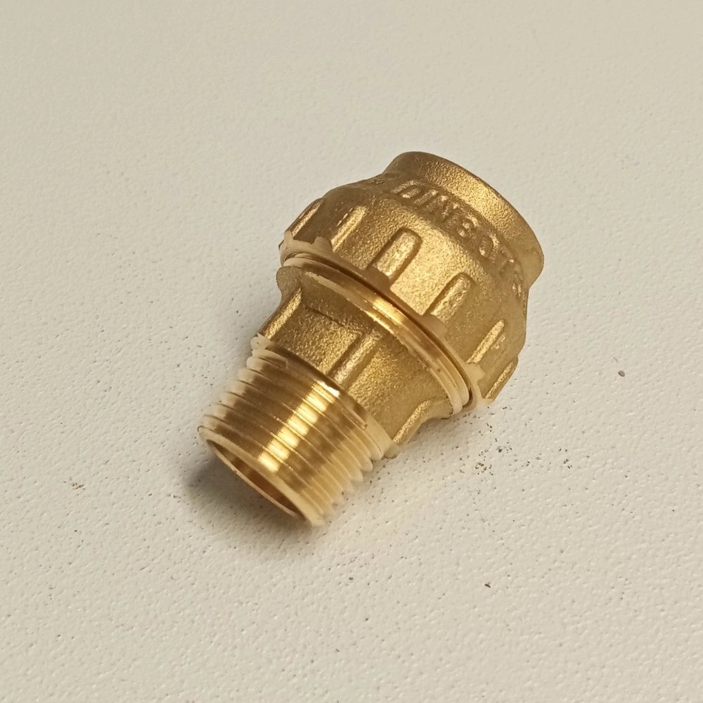 Raccordo m 20x1/2 niples in ottone filettato maschio con tenuta o-ring ed ogiva in ottone