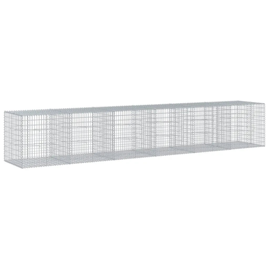 Cesto Gabbione con Copertura 600x100x100 cm in Ferro Zincato 3295200