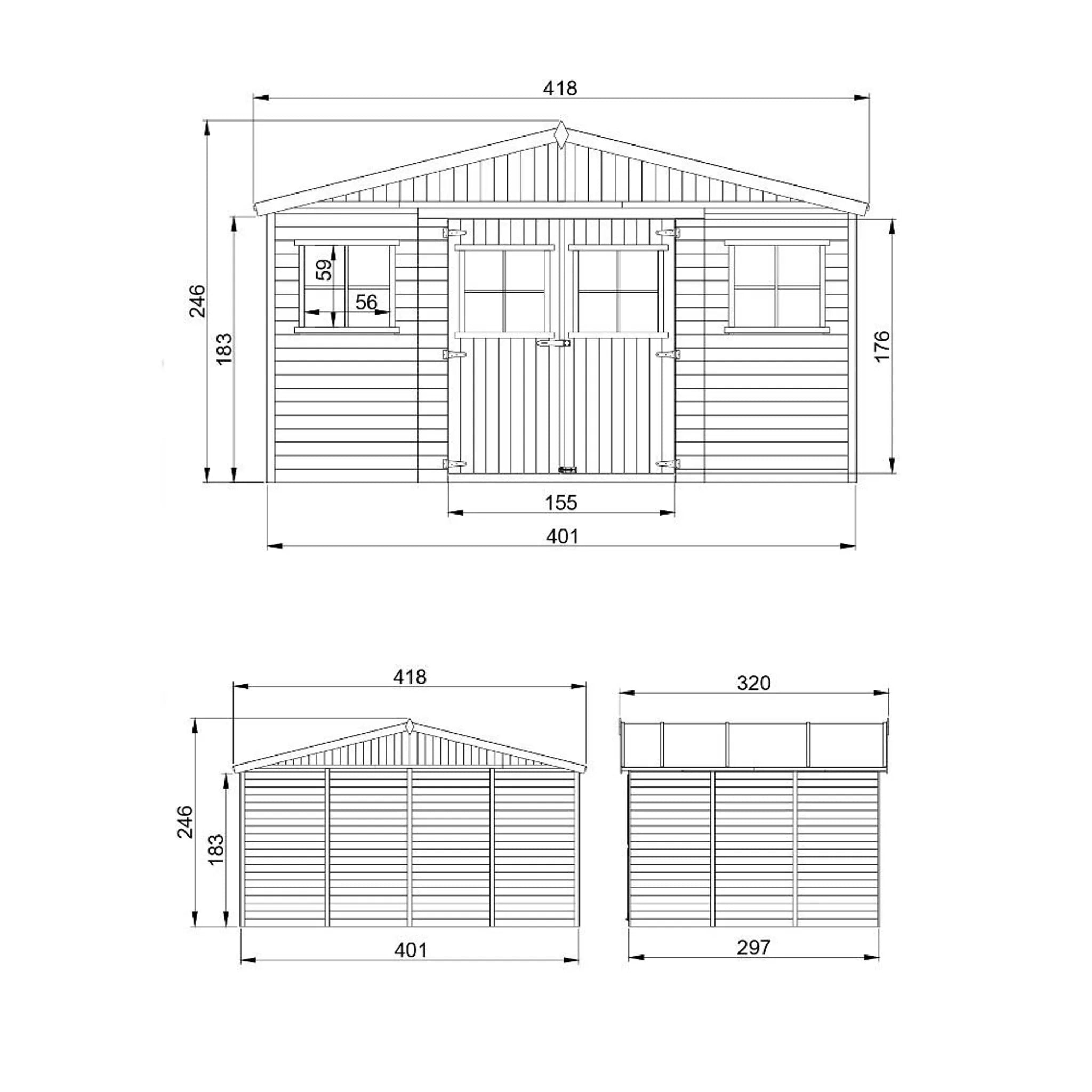 Casa da giardino in legno - 12 m?²- TIMBELA M331
