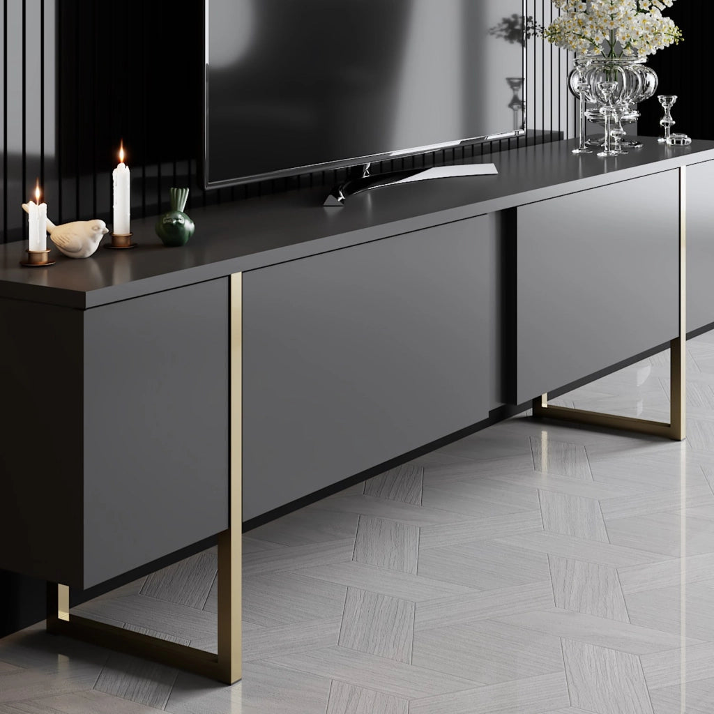 Porta TV in legno "Luxe" - 180 x 30 x 50 cm - Oro