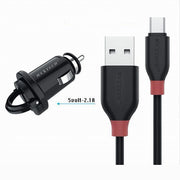 Trade Shop - Kit Caricabatterie Caricatore Da Auto + Cavo Micro Usb 1mt 10watt Maxtech Ma-s03 -