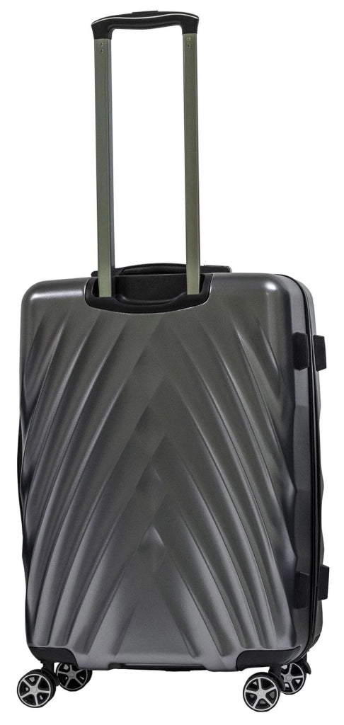 Set 3 Valigie Trolley Rigide in PET 4 Ruote TSA Ravizzoni Diamante Grigie