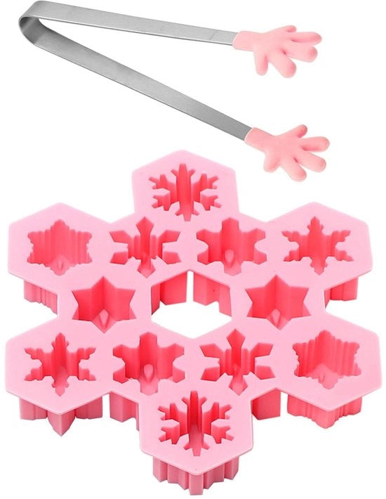 Forma per gelato a forma di fiocchi di neve in silicone - Kit di cottura per gelato con attacco per forno - Accessori per cucina - Incluso attacco per gelato - Materiale sicuro e duraturo
