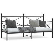 Dormeuse senza Materasso-Divano Letto-Struttura Letto Nero 90x200 cm in Acciaio