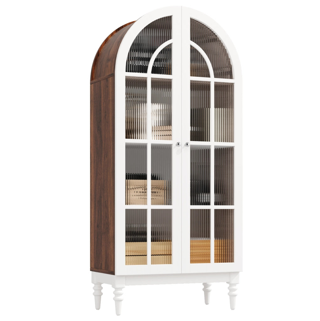 VETRINA ad Arco 76x38,5x165 cm in MDF Bianca
