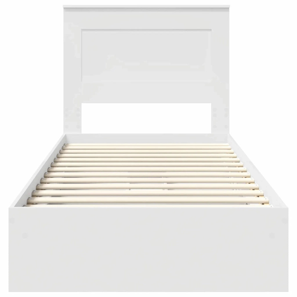Letto con Contenitore Bianco 75 x 190 cm Legno multistrato
