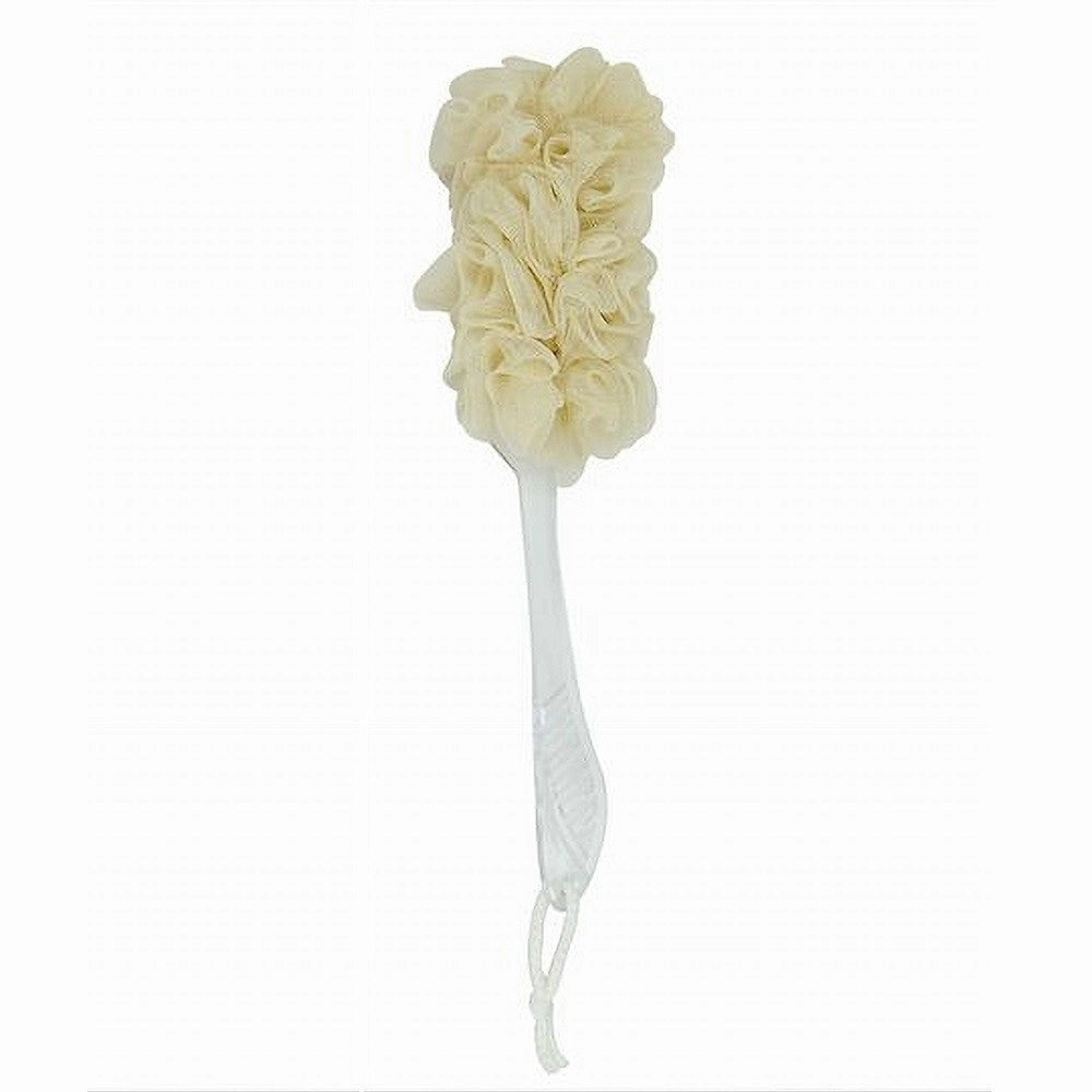 Trade Shop - Spazzola Lavaschiena Esfoliante Bagno Doccia Spugna Giallo Manico Scrubber 79603 -