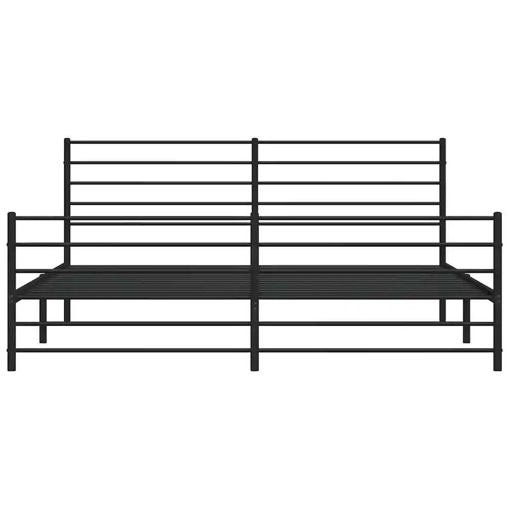 Giroletto con Testiera e Pediera Metallo Nero 183x213 cm 352342