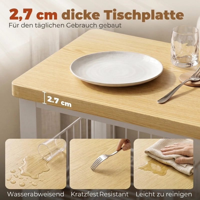 Scaffale da cucina con ripostiglio, 100x35x80 cm, bianco, con 3 cesti e armadio