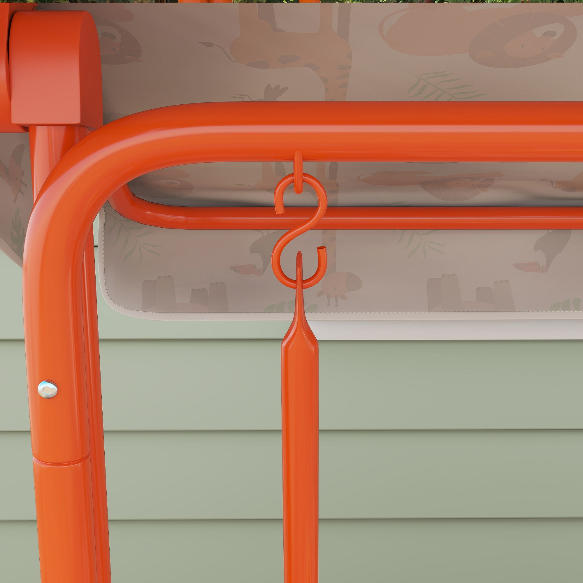 Dondolo per Bambini Altalena da Giardino 2 Posti 112x75x120 cm Arancione