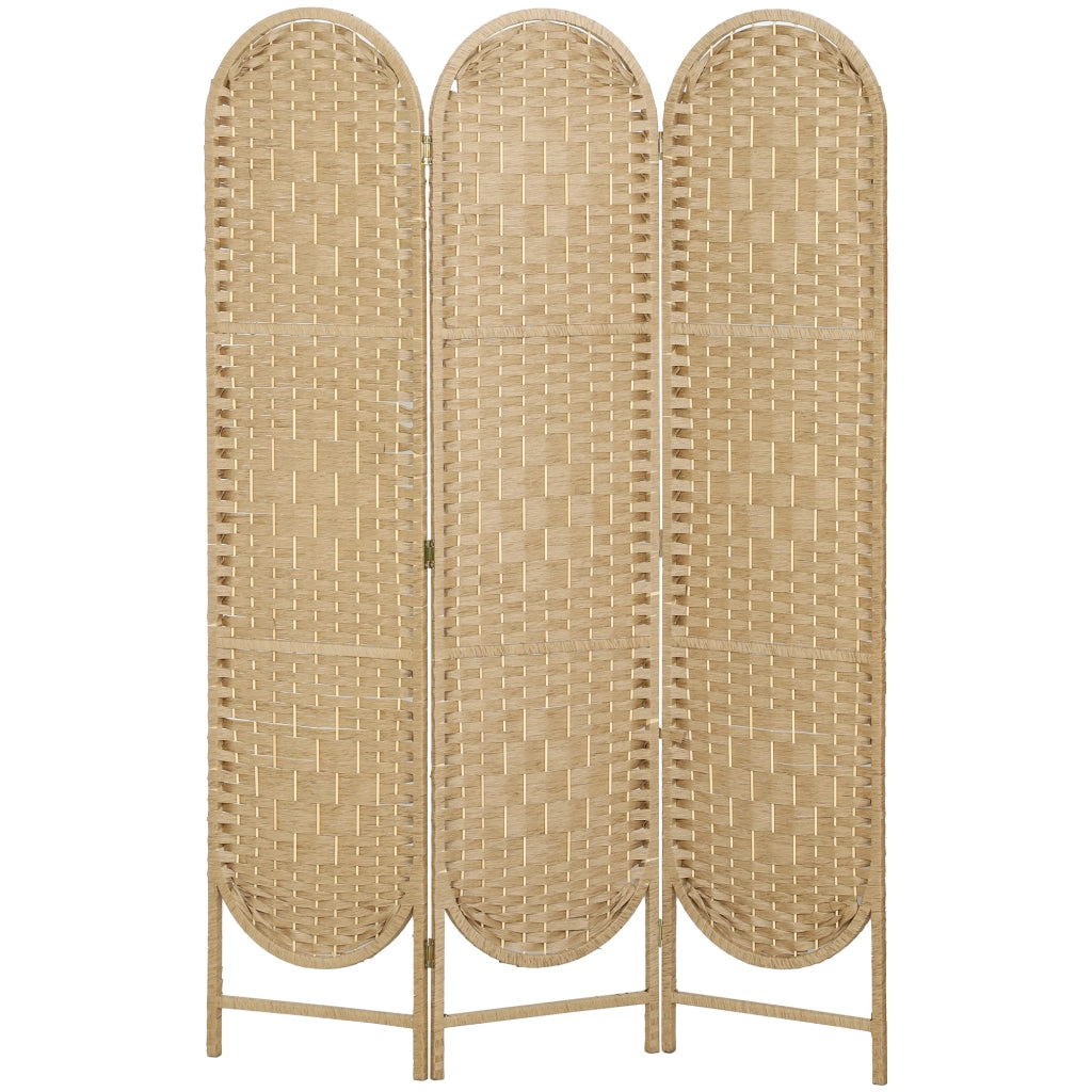 Biombo Pieghevole 3 Ante ¨C Zephmum ¨C Naturale 120x170 cm