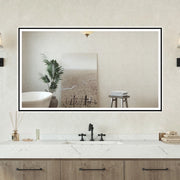 Specchio bagno Rettangolare 100x60cm Retroilluminato Con Led, Antiappannamento + 3 Luci