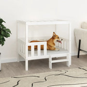 Cuccia per Cani Bianco 95,5x73,5x90cm in Legno Massello di Pino 822383