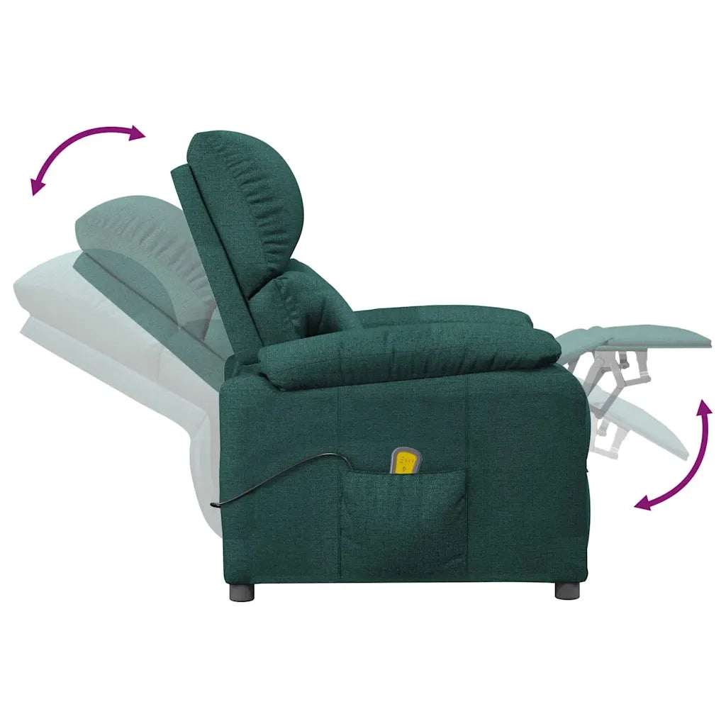 Divano Sedia-Poltrona Massaggiante Verde Scuro in Tessuto 218573