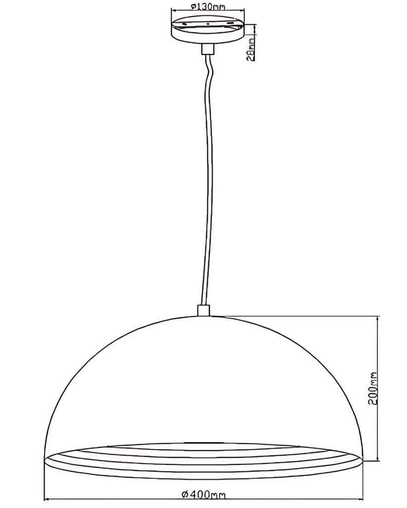 Lampada a Sospensione Dingle in Metallo Nero e Oro, Attacco E27, Design Moderno ed Elegante per Interni, Regolabile, Diametro 40cm, 3215-40-101