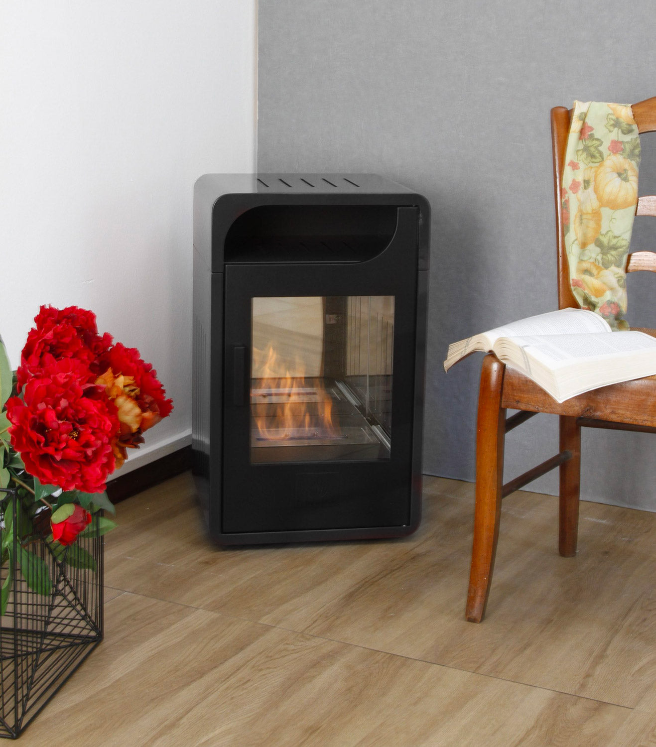 Stufa a Bioetanolo da Interno 65x40x38 cm 2,5kW Fiammetta Junior Statica Nera