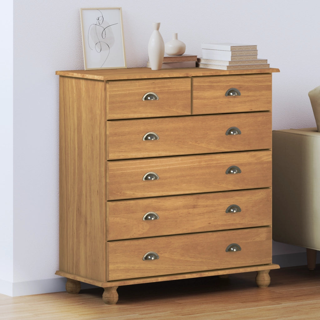 Cassettiera 'ASKIM'91x40x95.5 cm Legno Massello di Pino