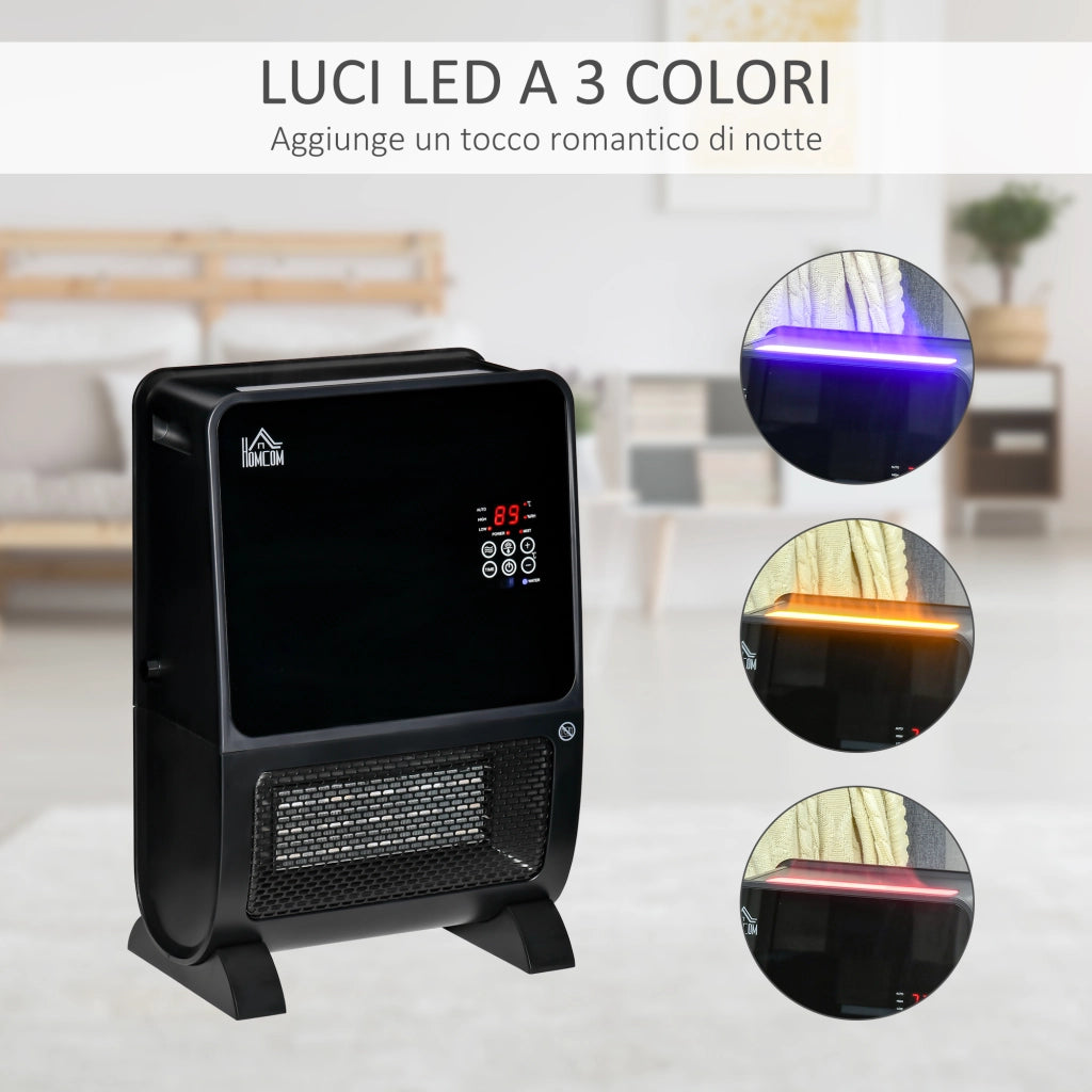Stufa Elettrica con Umidificatore e Telecomando ¨C Zephmum ¨C Nero 33x21x49.5 cm