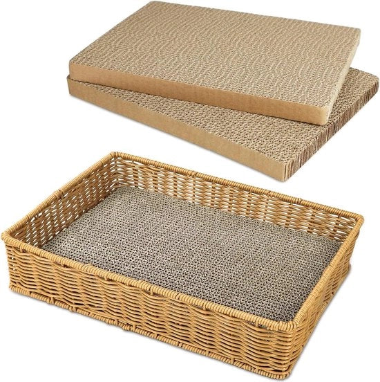 Tre pezzi di gatto trappola con robusto manico lounge doppia faccia gatto trappola a cartone - piastra gatto a cartone per posta per gatti indoor