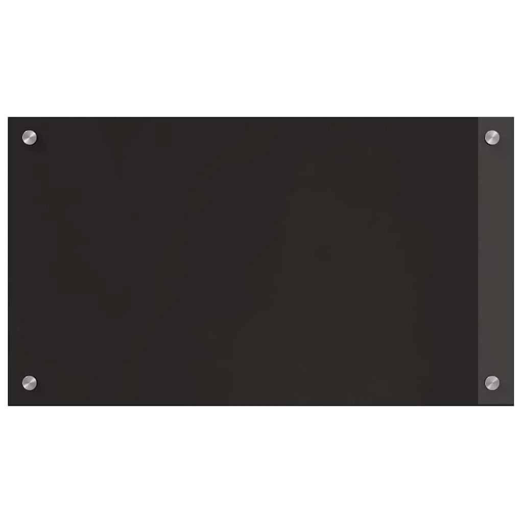 Set di 2 paraschizzi da cucina resistenti al calore 70 x 40 cm design moderno ed elegante in vetro temperato nero 02_0056306