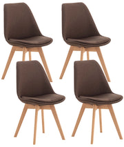 Set 4 Sedie Pranzo Linares marrone,Tessuto