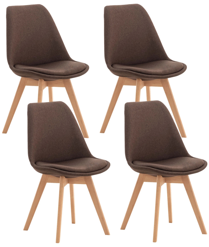 Set 4 Sedie Pranzo Linares marrone,Tessuto