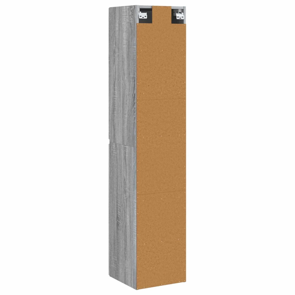 Mobiletto da Bagno a Muro Sonoma grigio 33 x 34,5 x 160 cm 890648