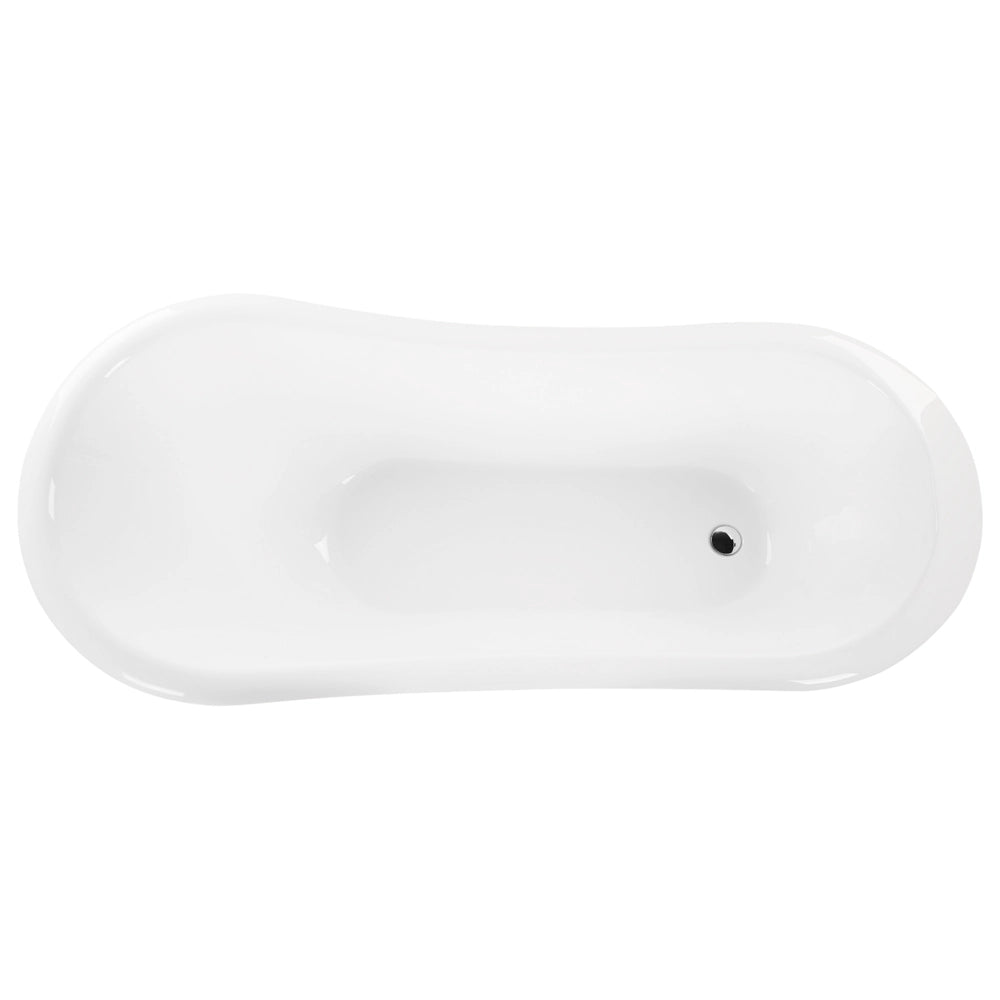 Vasca da bagno bianca con acrilico sanitario argento 170 x 76 cm Vasca autoportante con piedini tradizionale design retrò