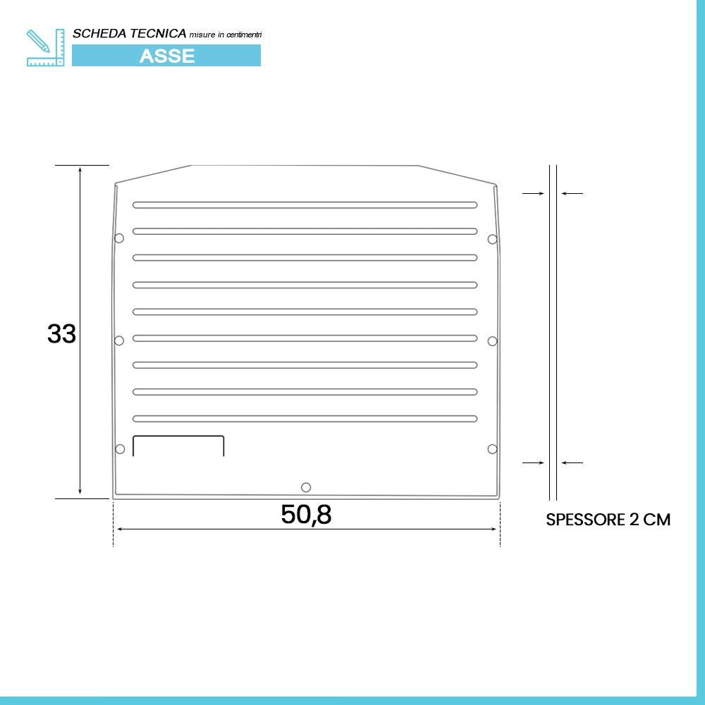 Asse lavapanni 33x50,8 cm in PVC per lavatoio in resina 60x50 cm
