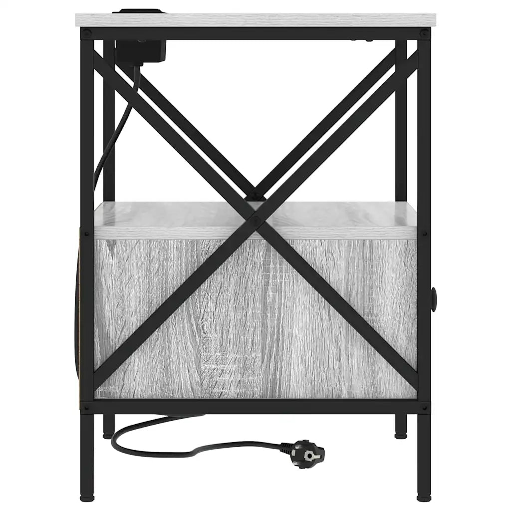 Set di 2 Comodini | Armadio da Notte | Mobiletto da notte Grigio Sonoma 41,5 x 40,5 x 55 cm
