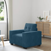 vidaXL Divano Sedia Blu 60 cm Velluto