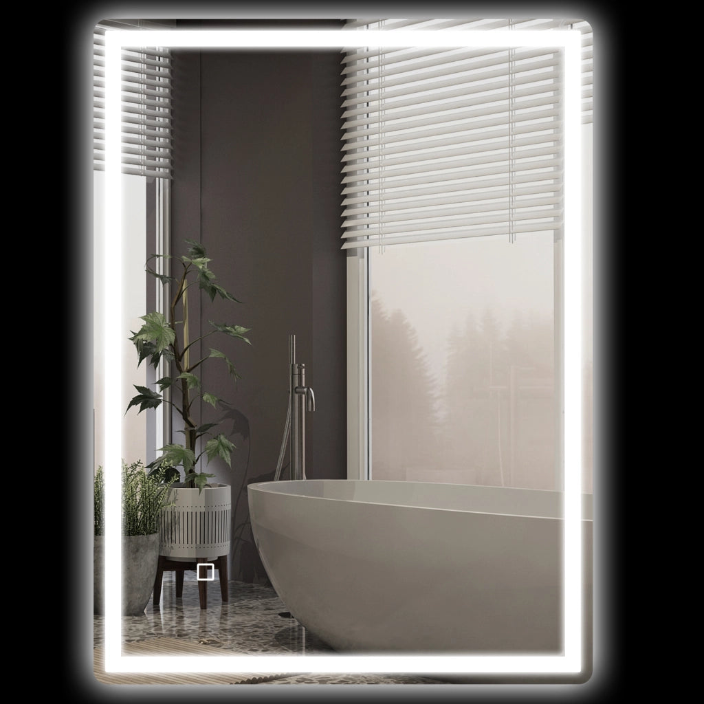 Specchio da Bagno con LED e Antiappannante ¨C zephmum ¨C Bianco 60x80x4 cm