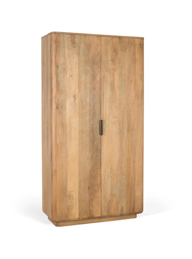 Armadio realizzato in legno di mango con angoli arrotondati